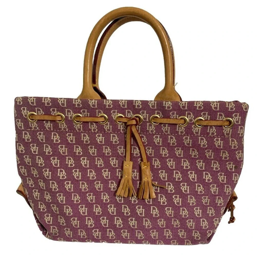 Dooney & Bourke Purple and Tan Tote Bag